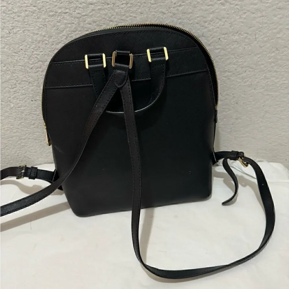 Michael Kors saffiano Black Emmy Leather Backpack